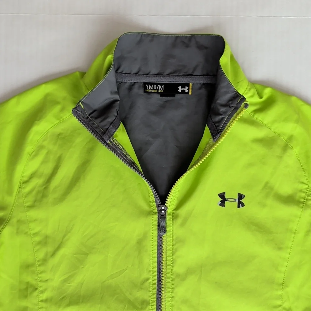 Under Armour Loose Zip Up Lightweight Windbreaker Jacket YMD Youth Medium - Picture 9 of 16